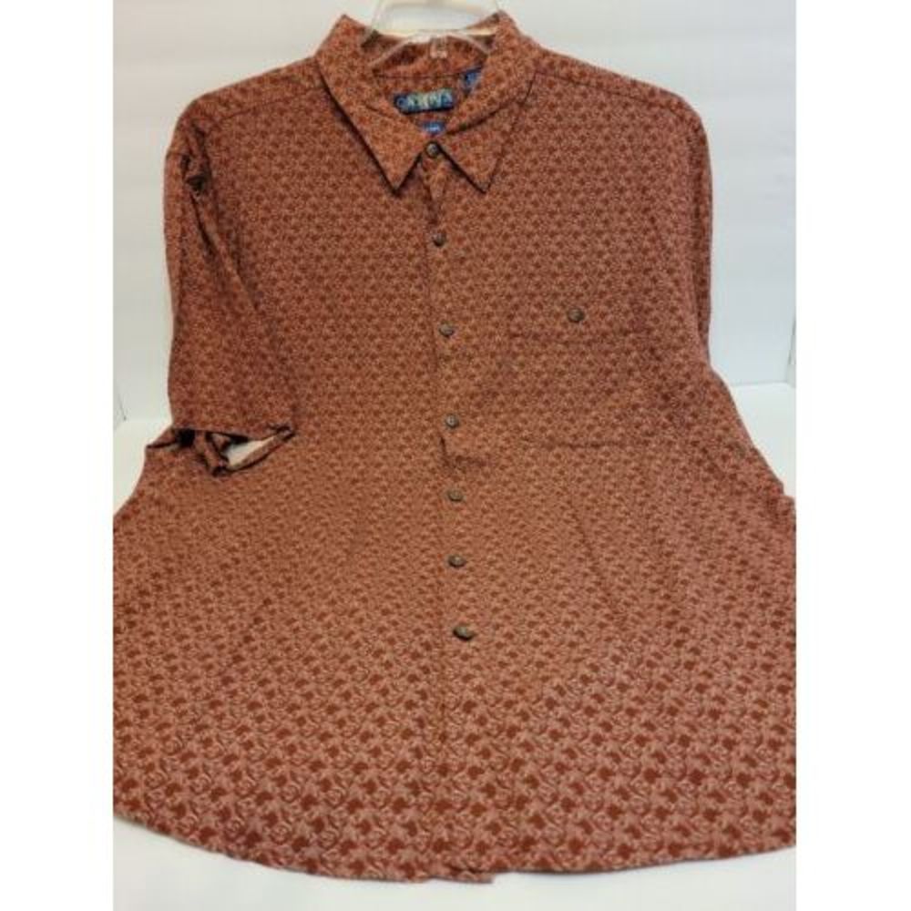 Campia mens shirt,‎ size XL, rust w/fish pattern
